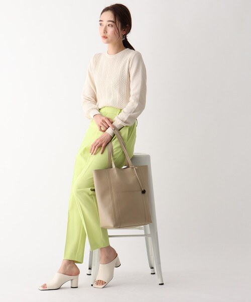 OPAQUE.CLIP（オペークドットクリップ）の「◆タテナガA4トートバッグ【軽量・A4サイズ収納可】（トートバッグ・レディース・ブラック/ベージュ/ベージュ系・00）」の5枚目の写真