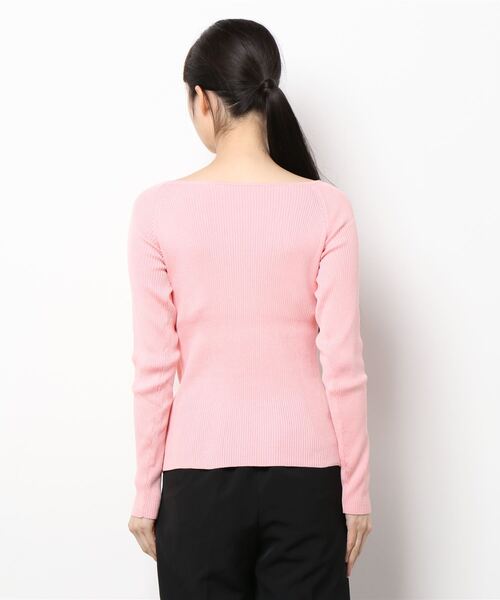 prose verse(プロズヴェール)の「スクエアネックリブニット(ニット/セーター・レディース・ホワイト/ブラック/ピンク/ライム/ホワイト系その他・MEDIUM)」の6枚目の写真