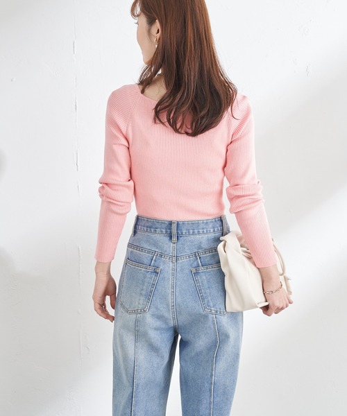 prose verse(プロズヴェール)の「スクエアネックリブニット(ニット/セーター・レディース・ホワイト/ブラック/ピンク/ライム/ホワイト系その他・MEDIUM)」の17枚目の写真