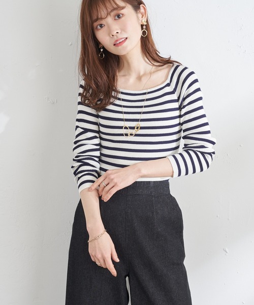 prose verse(プロズヴェール)の「スクエアネックリブニット(ニット/セーター・レディース・ホワイト/ブラック/ピンク/ライム/ホワイト系その他・MEDIUM)」の21枚目の写真