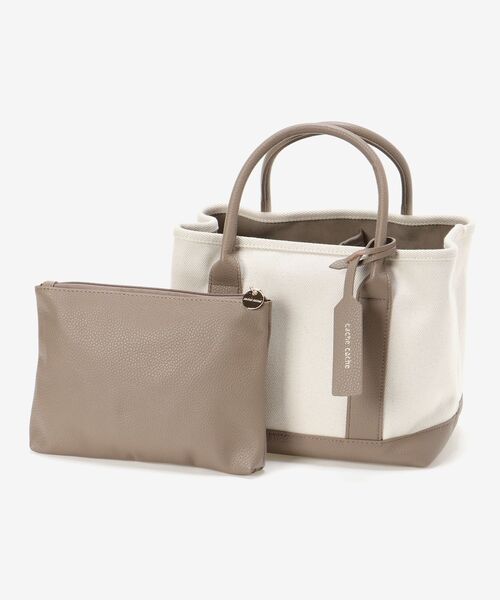 le.coeur blanc（ルクールブラン）の「パーテーションキャンバストート（トートバッグ・レディース・ブラック/シルバー/ブルー/グレイッシュベージュ・FREE）」の5枚目の写真