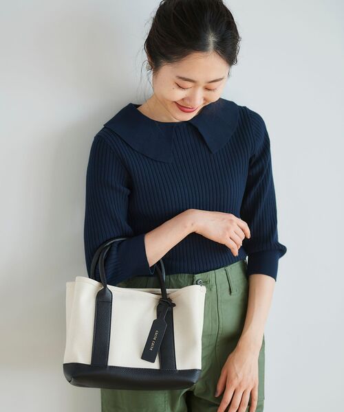 le.coeur blanc（ルクールブラン）の「パーテーションキャンバストート（トートバッグ・レディース・ブラック/シルバー/ブルー/グレイッシュベージュ・FREE）」の15枚目の写真