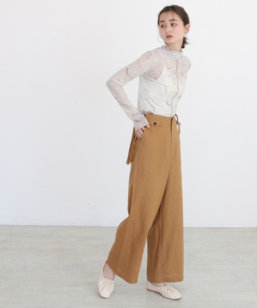 CLEIO（クレイオ）の「【CLEIO】マーブル柄チュールインナー（Tシャツ/カットソー・レディース・アイボリー/グレイッシュベージュ・FREE）」の12枚目の写真