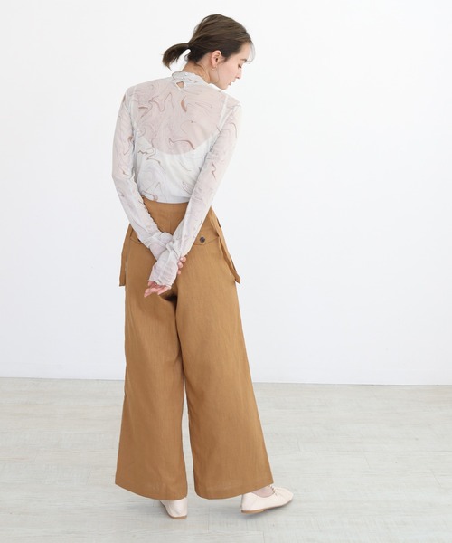 CLEIO（クレイオ）の「【CLEIO】マーブル柄チュールインナー（Tシャツ/カットソー・レディース・アイボリー/グレイッシュベージュ・FREE）」の13枚目の写真