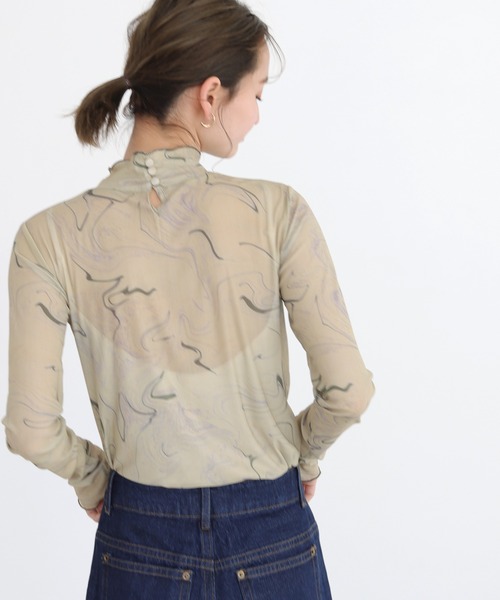 CLEIO（クレイオ）の「【CLEIO】マーブル柄チュールインナー（Tシャツ/カットソー・レディース・アイボリー/グレイッシュベージュ・FREE）」の22枚目の写真