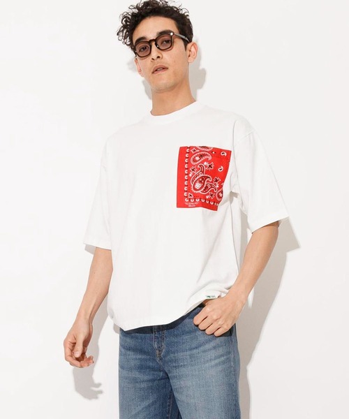 Johnbull(ジョンブル)の「バンダナポケットTシャツ(Tシャツ/カットソー・メンズ・ブラック/ホワイト・SMALL/MEDIUM/LARGE)」の1枚目の写真