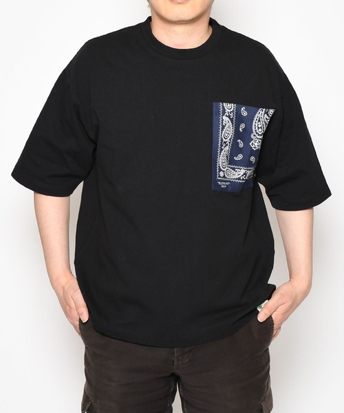Johnbull(ジョンブル)の「バンダナポケットTシャツ(Tシャツ/カットソー・メンズ・ブラック/ホワイト・SMALL/MEDIUM/LARGE)」の3枚目の写真