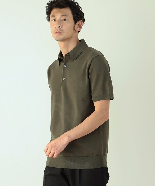 【新品タグ付】 BEAMS ニットポロ Demi-Luxe BEAMS（デミルクス ビームス）AK+1 / ポロ襟 片畦