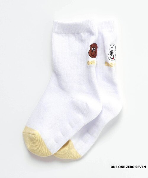 apres les cours(アプレレクール)の「1107 ワンポイントソックス(ソックス/靴下・キッズ・ピンク/オフホワイト/キナリ/サックスブルー・15 /21/12/18/24)」の2枚目の写真