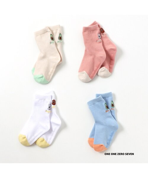 apres les cours(アプレレクール)の「1107 ワンポイントソックス(ソックス/靴下・キッズ・ピンク/オフホワイト/キナリ/サックスブルー・15 /21/12/18/24)」の8枚目の写真