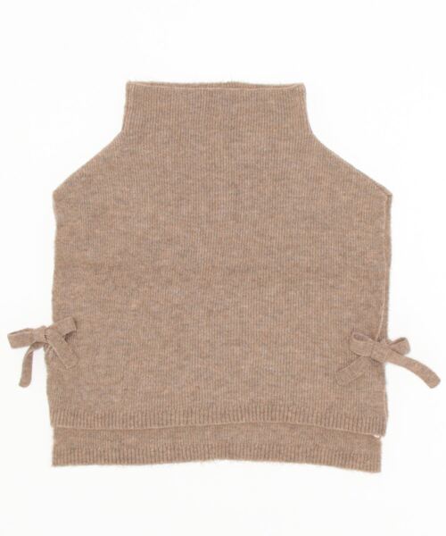 Q(キュー)の「メランジニットベスト(ベスト・レディース・ブラック/キャメル/ライトグレー・MEDIUM)」の5枚目の写真