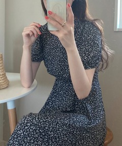 Draped Cherry Pattern Mini One-Piece（ワンピース）｜Her lip