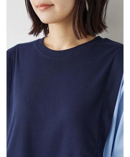 Green　Parks（グリーンパークス）の「テレコドッキングチュニック（シャツ/ブラウス・レディース・ホワイト/ネイビー/ライトグリーン・FREE）」の21枚目の写真