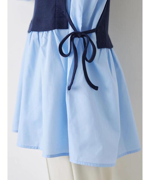 Green　Parks（グリーンパークス）の「テレコドッキングチュニック（シャツ/ブラウス・レディース・ホワイト/ネイビー/ライトグリーン・FREE）」の19枚目の写真