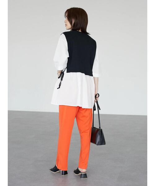 Green　Parks（グリーンパークス）の「テレコドッキングチュニック（シャツ/ブラウス・レディース・ホワイト/ネイビー/ライトグリーン・FREE）」の11枚目の写真