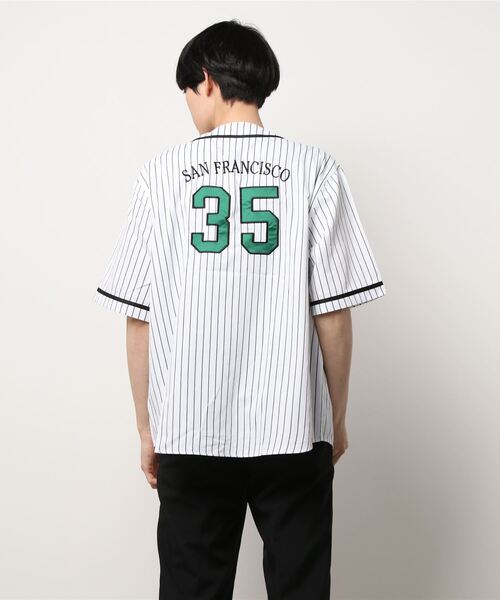 BEN DAVIS（ベンデイビス）の「【BEN DAVIS】ベースボール半袖シャツ（シャツ/ブラウス・メンズ・ブラック/ダークグリーン/ホワイト×ブルー/ブラック×ホワイト・S/M/L/XL）」の6枚目の写真