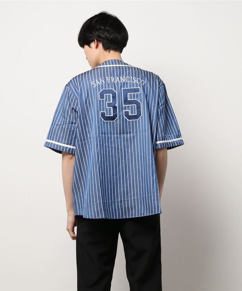 BEN DAVIS（ベンデイビス）の「【BEN DAVIS】ベースボール半袖シャツ（シャツ/ブラウス・メンズ・ブラック/ダークグリーン/ホワイト×ブルー/ブラック×ホワイト・S/M/L/XL）」の9枚目の写真