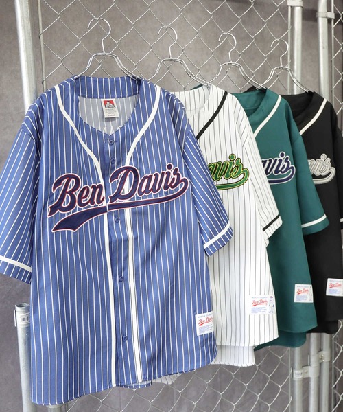 BEN DAVIS（ベンデイビス）の「【BEN DAVIS】ベースボール半袖シャツ（シャツ/ブラウス・メンズ・ブラック/ダークグリーン/ホワイト×ブルー/ブラック×ホワイト・S/M/L/XL）」の2枚目の写真