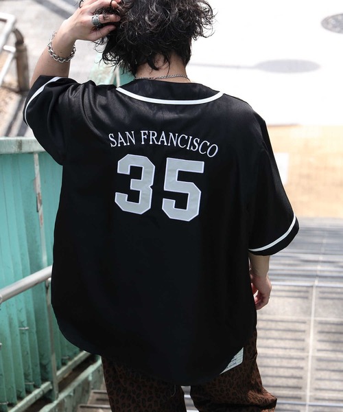 BEN DAVIS（ベンデイビス）の「【BEN DAVIS】ベースボール半袖シャツ（シャツ/ブラウス・メンズ・ブラック/ダークグリーン/ホワイト×ブルー/ブラック×ホワイト・S/M/L/XL）」の3枚目の写真