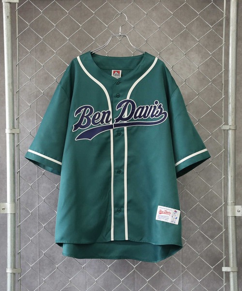 BEN DAVIS（ベンデイビス）の「【BEN DAVIS】ベースボール半袖シャツ（シャツ/ブラウス・メンズ・ブラック/ダークグリーン/ホワイト×ブルー/ブラック×ホワイト・S/M/L/XL）」の12枚目の写真