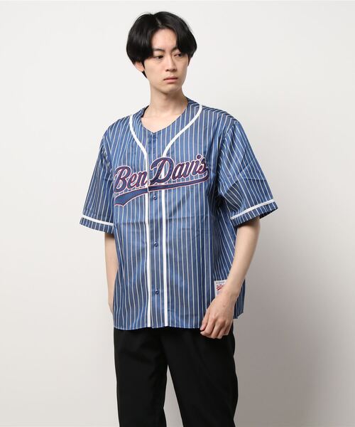 BEN DAVIS（ベンデイビス）の「【BEN DAVIS】ベースボール半袖シャツ（シャツ/ブラウス・メンズ・ブラック/ダークグリーン/ホワイト×ブルー/ブラック×ホワイト・S/M/L/XL）」の19枚目の写真
