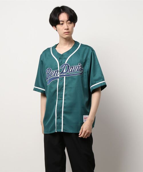 BEN DAVIS（ベンデイビス）の「【BEN DAVIS】ベースボール半袖シャツ（シャツ/ブラウス・メンズ・ブラック/ダークグリーン/ホワイト×ブルー/ブラック×ホワイト・S/M/L/XL）」の20枚目の写真
