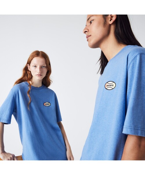 LACOSTE L!VE(ラコステライブ)の「ラコステライブ ハイコントラストヘザーTシャツ(Tシャツ/カットソー・メンズ・ブルー/イエロー・S/M/L/XS)」の1枚目の写真