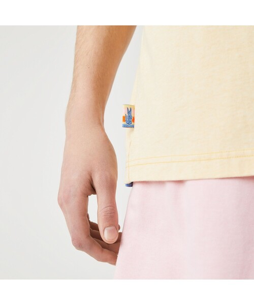 LACOSTE L!VE(ラコステライブ)の「ラコステライブ ハイコントラストヘザーTシャツ(Tシャツ/カットソー・メンズ・ブルー/イエロー・S/M/L/XS)」の3枚目の写真
