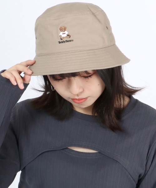 BASICK テディベア　ハット　M 帽子 メンズ バケットハット ブランド テディベア ベージュ 黒