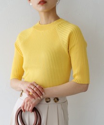 HER CLOSET | 【cheriella】WEB限定ハーフスリーブプチハイネックカラフルリブニット(ニット/セーター)