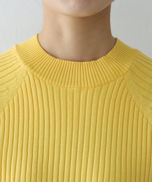 HER CLOSET（ハークローゼット）の「【cheriella】WEB限定ハーフスリーブプチハイネックカラフルリブニット（ニット/セーター・レディース・ブルー/イエロー/レッド/ブラック/ホワイト・M）」の12枚目の写真