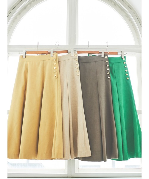 Te chichi(テチチ)の「【貴島明日香コラボ】リネンライクフレアスカート(スカート・レディース・ベージュ/カーキ/イエロー/グリーン・SMALL/MEDIUM)」の5枚目の写真