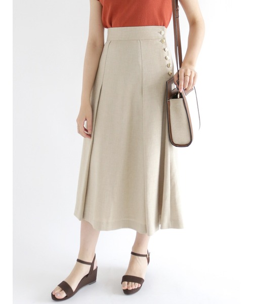 Te chichi(テチチ)の「【貴島明日香コラボ】リネンライクフレアスカート(スカート・レディース・ベージュ/カーキ/イエロー/グリーン・SMALL/MEDIUM)」の10枚目の写真