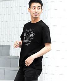サーフイラストプリント半袖Tシャツ