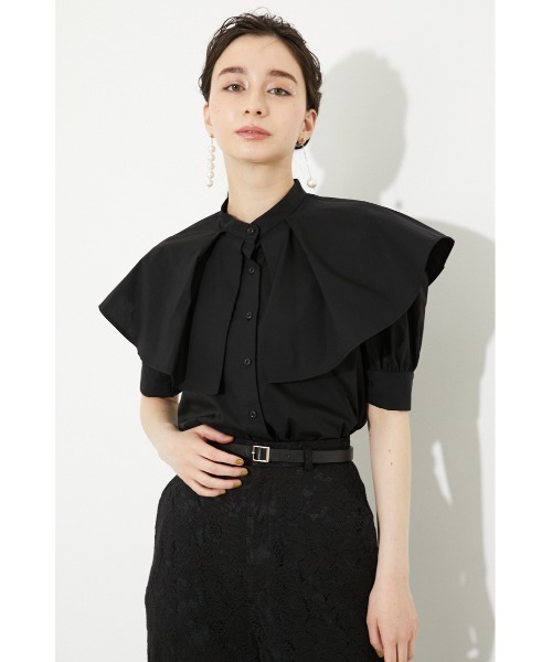 rienda（リエンダ）の「ビッグカラーシャツ（シャツ/ブラウス・レディース・ホワイト/ブラック/ブラウン/マルチ・FREE）」の3枚目の写真