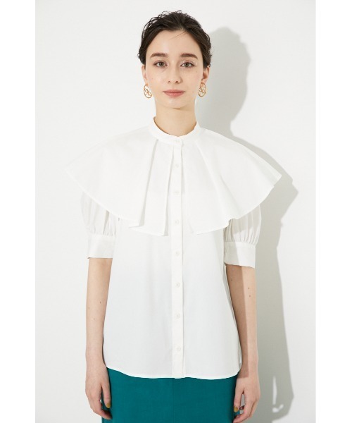 rienda（リエンダ）の「ビッグカラーシャツ（シャツ/ブラウス・レディース・ホワイト/ブラック/ブラウン/マルチ・FREE）」の5枚目の写真