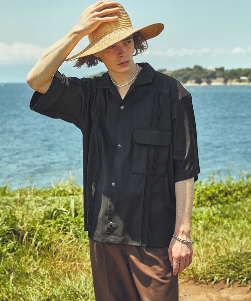 NEILEN(ニーレン)の「Pin tuck cuba shirts/ピンタックキューバシャツ(シャツ/ブラウス・メンズ・ライトブルー/ブラック・M/L)」の22枚目の写真