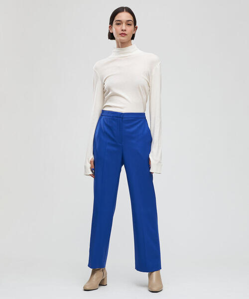 TOMORROWLAND （トゥモローランド）の「■ウールフランネルストレッチ セミワイドパンツ（スラックス・レディース・ブラック系その他/ライトブルー/ホワイト/ベージュ・36/32/34/38）」の8枚目の写真