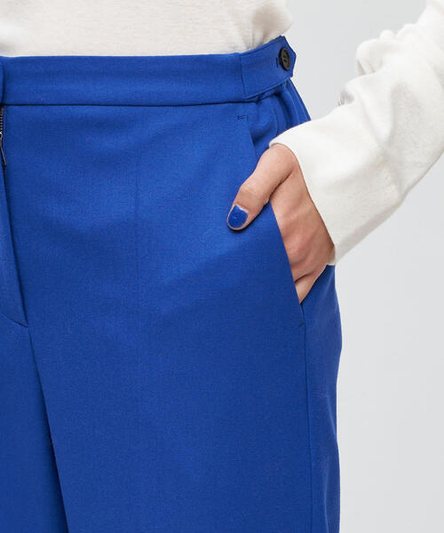 TOMORROWLAND （トゥモローランド）の「■ウールフランネルストレッチ セミワイドパンツ（スラックス・レディース・ブラック系その他/ライトブルー/ホワイト/ベージュ・36/32/34/38）」の14枚目の写真