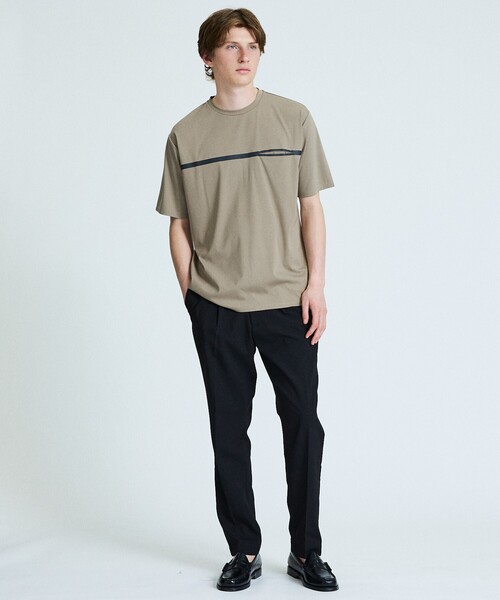 ABAHOUSE(アバハウス)の「ストレッチポンチ フロントデザイン ポケットTシャツ(Tシャツ/カットソー・メンズ・ブラック/ホワイト/ベージュ/ネイビー・46/48/44/50)」の6枚目の写真