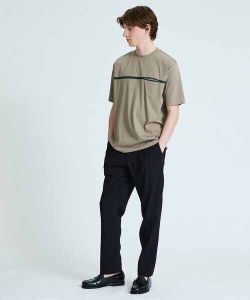 ABAHOUSE(アバハウス)の「ストレッチポンチ フロントデザイン ポケットTシャツ(Tシャツ/カットソー・メンズ・ブラック/ホワイト/ベージュ/ネイビー・46/48/44/50)」の5枚目の写真