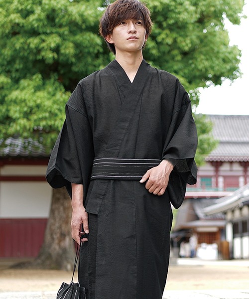 MinoriTY（マイノリティ）の「浴衣 腰帯 巾着 扇子 下駄【5点セット】夏服（浴衣・メンズ・ブラック/ネイビー/ブラック系その他/グレー系その他/ネイビー系・L/M）」の8枚目の写真