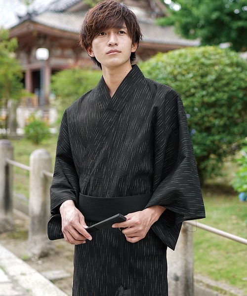 MinoriTY（マイノリティ）の「浴衣 腰帯 巾着 扇子 下駄【5点セット】夏服（浴衣・メンズ・ブラック/ネイビー/ブラック系その他/グレー系その他/ネイビー系・L/M）」の10枚目の写真