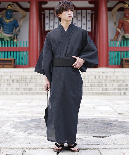 MinoriTY（マイノリティ）の「浴衣 腰帯 巾着 扇子 下駄【5点セット】夏服（浴衣・メンズ・ブラック/ネイビー/ブラック系その他/グレー系その他/ネイビー系・L/M）」の14枚目の写真