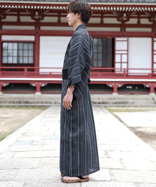 MinoriTY（マイノリティ）の「浴衣 腰帯 巾着 扇子 下駄【5点セット】夏服（浴衣・メンズ・ブラック/ネイビー/ブラック系その他/グレー系その他/ネイビー系・L/M）」の19枚目の写真