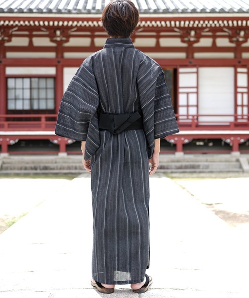 MinoriTY（マイノリティ）の「浴衣 腰帯 巾着 扇子 下駄【5点セット】夏服（浴衣・メンズ・ブラック/ネイビー/ブラック系その他/グレー系その他/ネイビー系・L/M）」の20枚目の写真