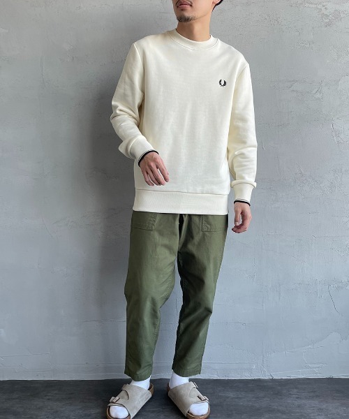 FRED PERRY/フレッドペリー] ワンポイント刺繍 クルーネック