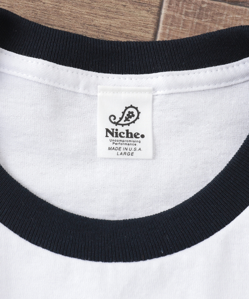 niche.(ニッチ)の「【niche.USA / ニッチ】Potted Ringer-TILL/YELLOW(Tシャツ/カットソー・メンズ・ネイビー・MEDIUM/LARGE)」の4枚目の写真