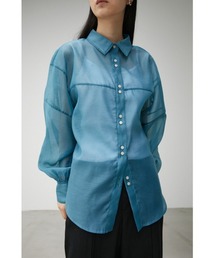 AZUL by moussy | FORM SLEEVE SHEER SH/フォルムスリーブシアーシャツ(シャツ/ブラウス)