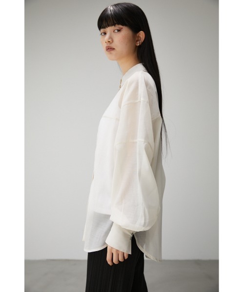 シャツ/ブラウス(長袖/七分) amiur sheer slit sleeve tops AZUL by moussy（アズールバイマウジー）の「FORM SLEEVE SHEER